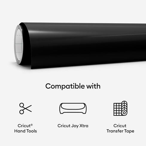 Cricut Joy Xtra Smart Vinyl - Permanent, Water & UV Resistant, Fade-Proof Adhesive Vinyl for Creating Decals, Outdoor DIY Projects, Ideal Sticker Vinyl for Mailboxes, Bottles, & More, Black (3 ft) in Kuwait