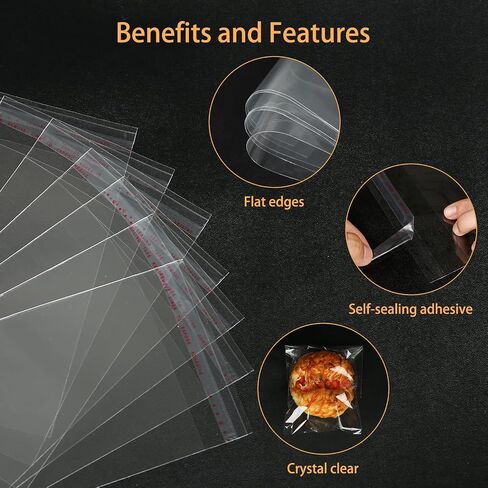 100 Pcs Self Sealing Cellophane Bags 2x10 Inches Clear Pretzel Rod Bags in Kuwait