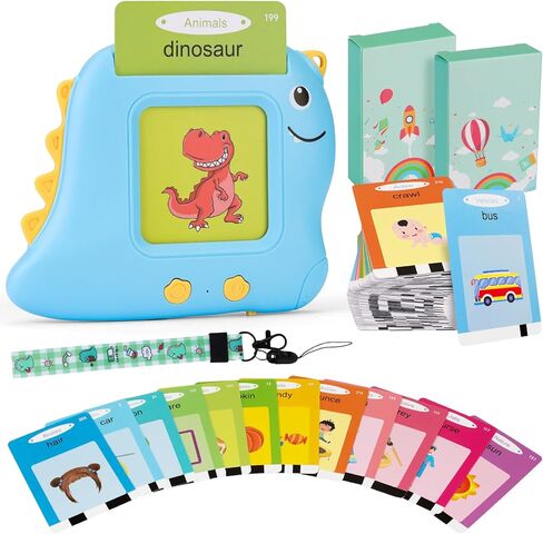 ألعاب بطاقات الفلاش الناطقة للأطفال - ألعاب الأطفال الصغار لعمر 3 4 5 6 7 سنوات مع 112 بطاقة و224 جانبًا من ألعاب تعلم علاج النطق التعليمية والألعاب التفاعلية مع حزمة هدايا in Kuwait