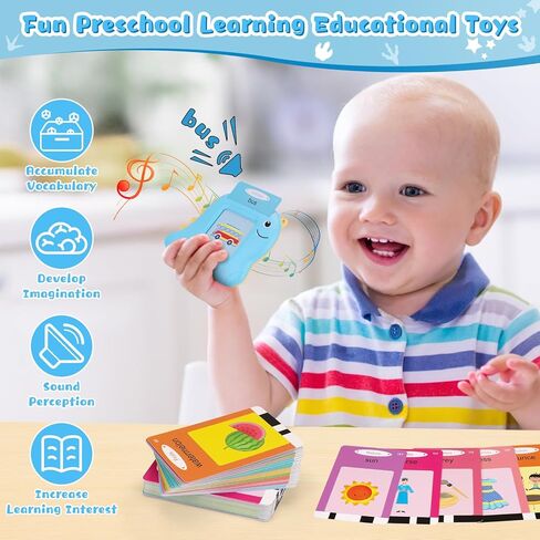 ألعاب بطاقات الفلاش الناطقة للأطفال - ألعاب الأطفال الصغار لعمر 3 4 5 6 7 سنوات مع 112 بطاقة و224 جانبًا من ألعاب تعلم علاج النطق التعليمية والألعاب التفاعلية مع حزمة هدايا in Kuwait