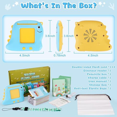 ألعاب بطاقات الفلاش الناطقة للأطفال - ألعاب الأطفال الصغار لعمر 3 4 5 6 7 سنوات مع 112 بطاقة و224 جانبًا من ألعاب تعلم علاج النطق التعليمية والألعاب التفاعلية مع حزمة هدايا in Kuwait