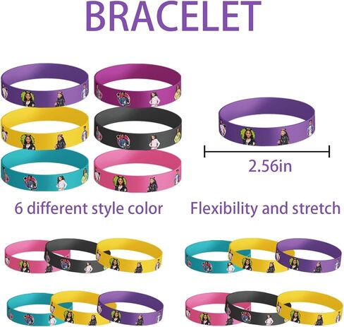 YBW 86 قطعة من لوازم حفلات تلك الفتاة، 50 ملصقًا، 12 سوارًا، 12 سلسلة مفاتيح، 12 دبابيس زر، ديكورات حفلات عيد ميلاد تلك الفتاة، مجموعة هدايا هدايا للأطفال in Kuwait