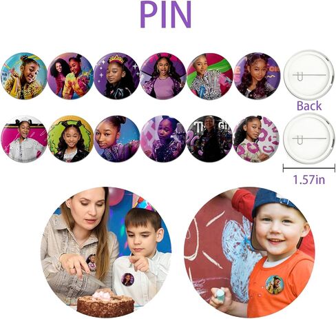 YBW 86 قطعة من لوازم حفلات تلك الفتاة، 50 ملصقًا، 12 سوارًا، 12 سلسلة مفاتيح، 12 دبابيس زر، ديكورات حفلات عيد ميلاد تلك الفتاة، مجموعة هدايا هدايا للأطفال in Kuwait