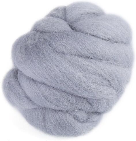 Felting Wool, 8Colors 55g Colored Needle Felting Wool Roving Spinning Sewing Trimming Handiwork Material(Gray) in Saudi Arabia