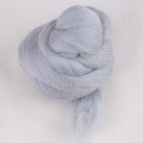 Felting Wool, 8Colors 55g Colored Needle Felting Wool Roving Spinning Sewing Trimming Handiwork Material(Gray) in Saudi Arabia