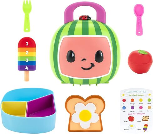 CoComelon Lunchbox Playset - Includes Lunchbox, 3-Piece Tray, Fork, Spoon, Toast with Egg, Apple, Popsicle, Activity Card - Toys for Kids, Toddlers, and Preschoolers in Saudi Arabia