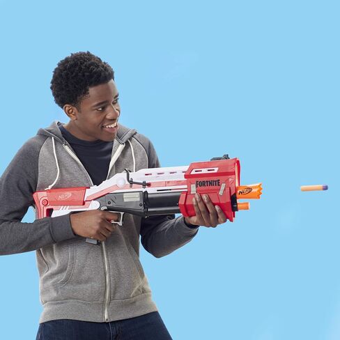 NERF Fortnite Ts Blaster - Pump Action Dart Blaster, 8 Official Mega Fortnite Darts, Dart Storage Stock - for Youth, Teens, Adults in Saudi Arabia