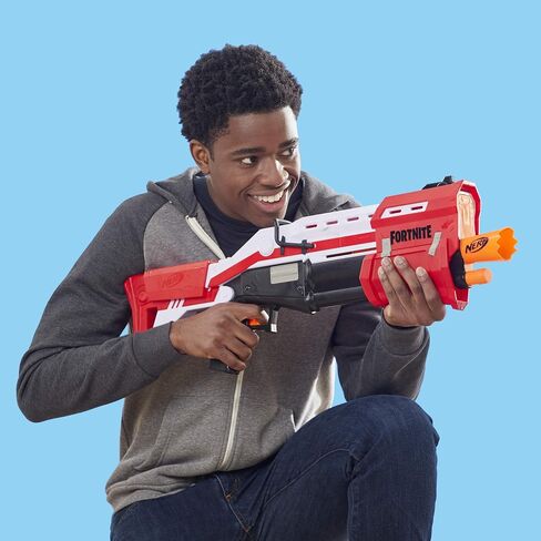 NERF Fortnite Ts Blaster - Pump Action Dart Blaster, 8 Official Mega Fortnite Darts, Dart Storage Stock - for Youth, Teens, Adults in Saudi Arabia