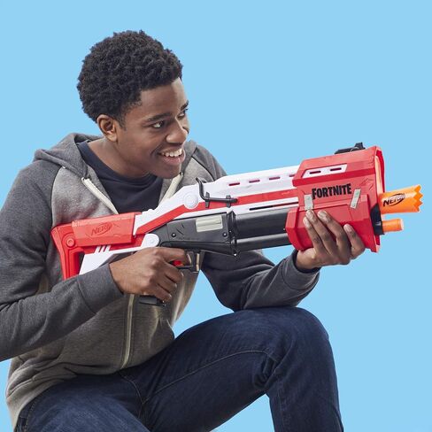 NERF Fortnite Ts Blaster - Pump Action Dart Blaster, 8 Official Mega Fortnite Darts, Dart Storage Stock - for Youth, Teens, Adults in Saudi Arabia