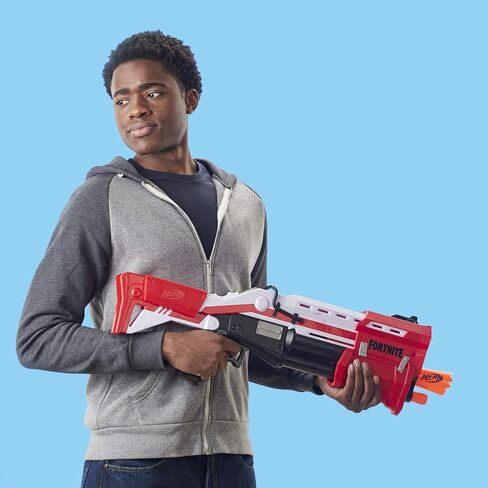 NERF Fortnite Ts Blaster - Pump Action Dart Blaster, 8 Official Mega Fortnite Darts, Dart Storage Stock - for Youth, Teens, Adults in Saudi Arabia