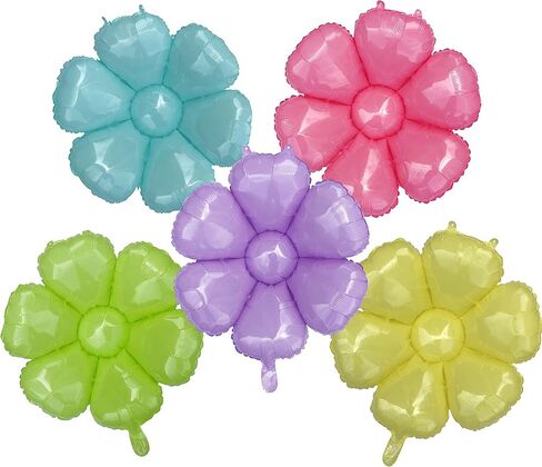 Pink Daisy Balloons Groovy Party Large Flower Balloon Spring Themed Birthday Party Decorations Giant Floral Hippie Party Supplies Foil Mylar Balloons for Baby Shower Wedding 5 Pcs in Kuwait