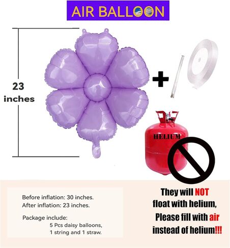 Pink Daisy Balloons Groovy Party Large Flower Balloon Spring Themed Birthday Party Decorations Giant Floral Hippie Party Supplies Foil Mylar Balloons for Baby Shower Wedding 5 Pcs in Kuwait