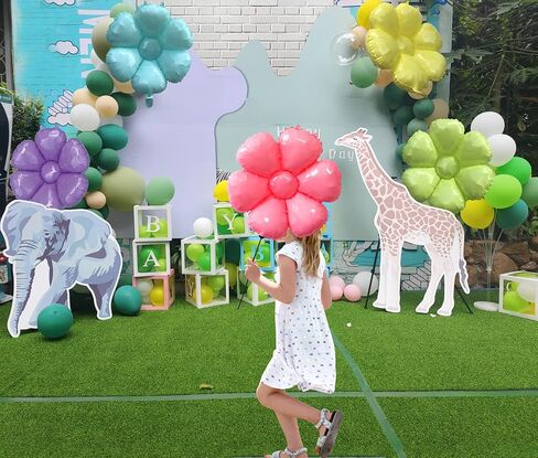 Pink Daisy Balloons Groovy Party Large Flower Balloon Spring Themed Birthday Party Decorations Giant Floral Hippie Party Supplies Foil Mylar Balloons for Baby Shower Wedding 5 Pcs in Kuwait