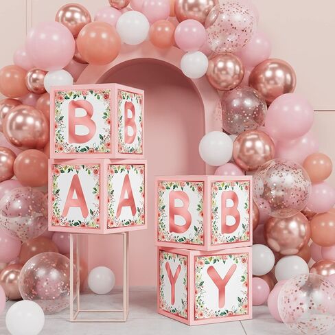 ديكورات حمام الأطفال إيكومور جيرل بوي سيج جرين 68 قطعة من لوازم حفلات عيد الميلاد الأول من بوهو جرينيري بيبي تتضمن 4 قطع صندوق مكعبات بالونات للأطفال ومجموعة بالونات جارلاند للديكور الذي يكشف عن الجنس (أخضر حكيم) in Kuwait