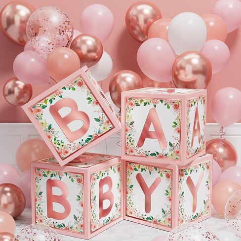 ديكورات حمام الأطفال إيكومور جيرل بوي سيج جرين 68 قطعة من لوازم حفلات عيد الميلاد الأول من بوهو جرينيري بيبي تتضمن 4 قطع صندوق مكعبات بالونات للأطفال ومجموعة بالونات جارلاند للديكور الذي يكشف عن الجنس (أخضر حكيم) in Kuwait