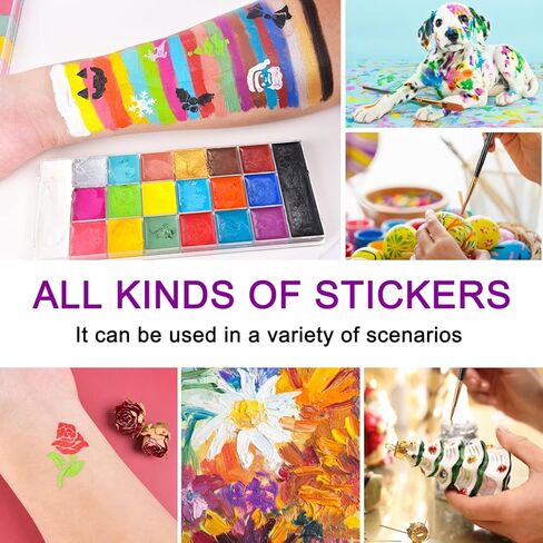 Face Paint Set, Professional 20 Colors Painting Palette Makeup Kit with 10 Pcs Professional Artist Brushes and 12 Sheets Stencils for Halloween, Parties, Theater & Stage in Kuwait