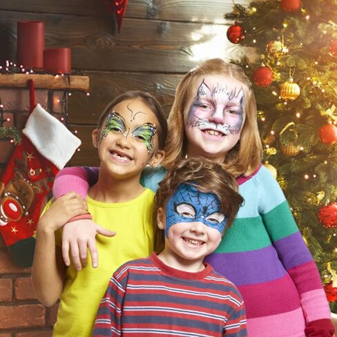 Face Paint Set, Professional 20 Colors Painting Palette Makeup Kit with 10 Pcs Professional Artist Brushes and 12 Sheets Stencils for Halloween, Parties, Theater & Stage in Kuwait