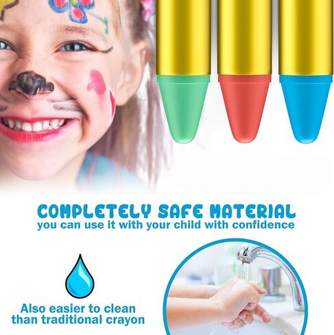 Gibot Face Paint Crayons 36 Colors Face and Body Paint Sticks Body Tattoo Crayons Kit for Kids, Child,Toddlers, Adult and World Cup Carnival,Non-Toxic,Set of 36 in Kuwait
