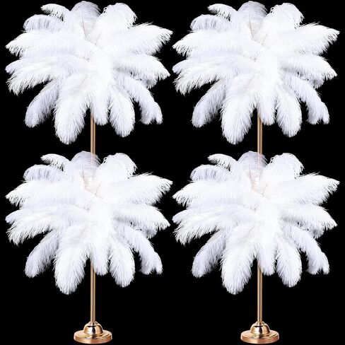 Yunlly 120 Pcs Large Natural Ostrich Feathers Plumes 14-16 Inch Ostrich Plumes Feathers Bulk for DIY Crafts Wedding Party Centerpiece Vase Decor Barrettes Cocktail Hats Decor (Black) in Kuwait