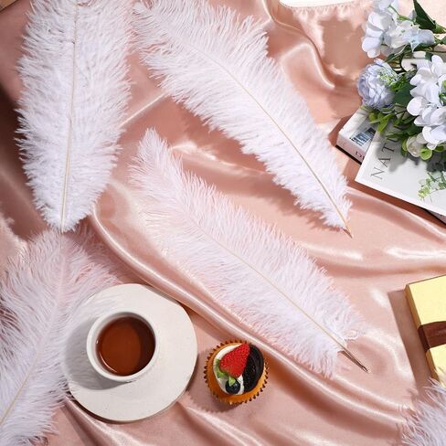 Yunlly 120 Pcs Large Natural Ostrich Feathers Plumes 14-16 Inch Ostrich Plumes Feathers Bulk for DIY Crafts Wedding Party Centerpiece Vase Decor Barrettes Cocktail Hats Decor (Black) in Kuwait