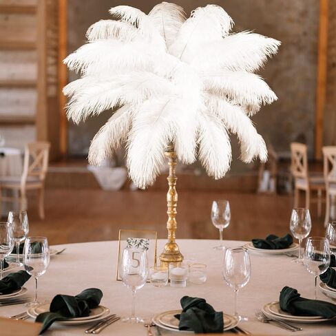 Yunlly 120 Pcs Large Natural Ostrich Feathers Plumes 14-16 Inch Ostrich Plumes Feathers Bulk for DIY Crafts Wedding Party Centerpiece Vase Decor Barrettes Cocktail Hats Decor (Black) in Kuwait