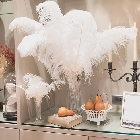 Yunlly 120 Pcs Large Natural Ostrich Feathers Plumes 14-16 Inch Ostrich Plumes Feathers Bulk for DIY Crafts Wedding Party Centerpiece Vase Decor Barrettes Cocktail Hats Decor (Black) in Kuwait