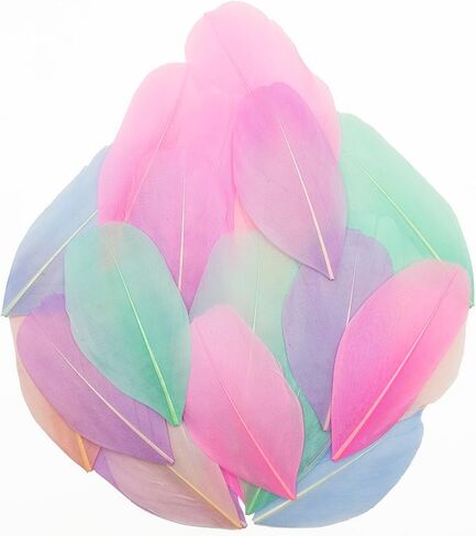 50 Pieces Natural Goose Feathers, 2-3 Inch Craft Feathers for Centerpieces, Bulk Colorful Feather for Gatsby Party, Weddings Dress and Birthday Home Party Decoration (Black) in Kuwait