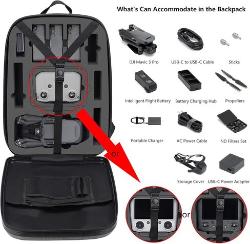 فلاي كيست شنطة حمل لجهاز دي جيه اي مافيك 3 برو، شنطة ظهر احترافية مقاومة للماء للسفر تناسب دي جيه اي مافيك 3 برو فلاي مور كومبو، وحدة تحكم عن بعد RC-N1/RC/RC برو وملحقاتها. in Kuwait