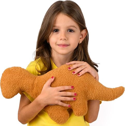 nutty toys Super Soft & Cute Dino Nugget Plush Pillow - Large 16" Dinosaur Chicken Nugget Room Decor for Boys & Girls - Top 2023, Best Stocking Stuffers for Kids Tweens Teens & Adults in Kuwait