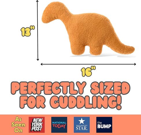 nutty toys Super Soft & Cute Dino Nugget Plush Pillow - Large 16" Dinosaur Chicken Nugget Room Decor for Boys & Girls - Top 2023, Best Stocking Stuffers for Kids Tweens Teens & Adults in Kuwait