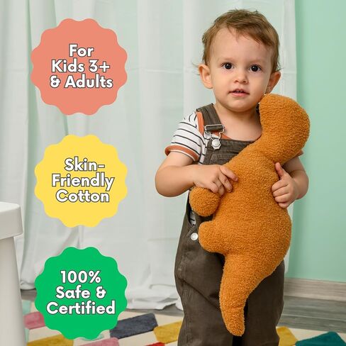 nutty toys Super Soft & Cute Dino Nugget Plush Pillow - Large 16" Dinosaur Chicken Nugget Room Decor for Boys & Girls - Top 2023, Best Stocking Stuffers for Kids Tweens Teens & Adults in Kuwait