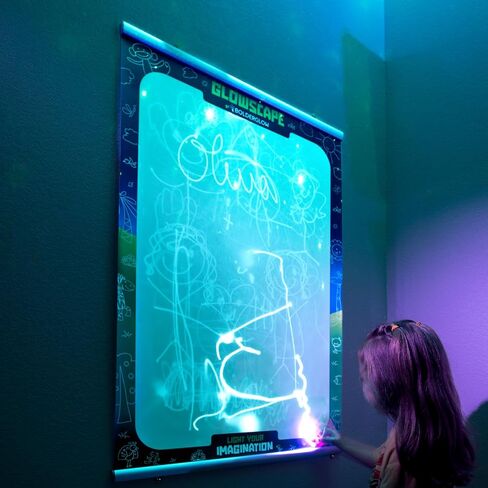 Glowscape - Light Reactive Drawing Surface 36 x 24 inches Super Bright Glow Effect with Included Violet-Light LED Animal pens Poster Sized with Aluminum Frame. in Saudi Arabia