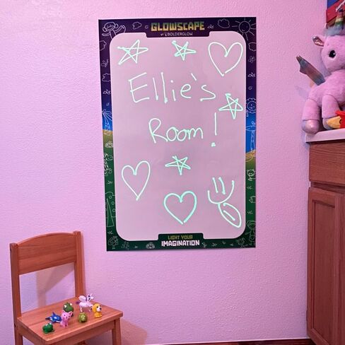 Glowscape - Light Reactive Drawing Surface 36 x 24 inches Super Bright Glow Effect with Included Violet-Light LED Animal pens Poster Sized with Aluminum Frame. in Saudi Arabia