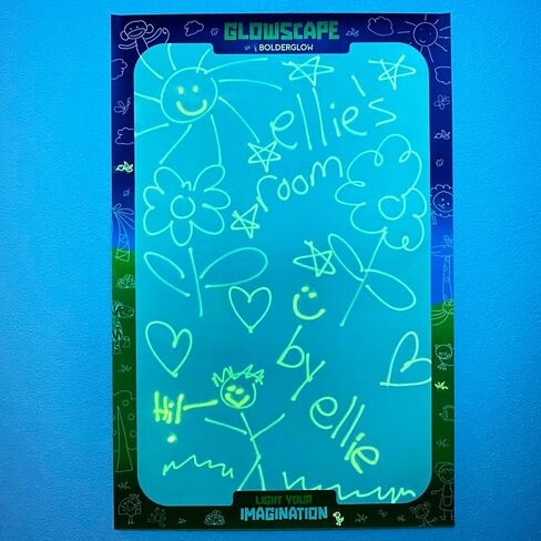Glowscape - Light Reactive Drawing Surface 36 x 24 inches Super Bright Glow Effect with Included Violet-Light LED Animal pens Poster Sized with Aluminum Frame. in Saudi Arabia