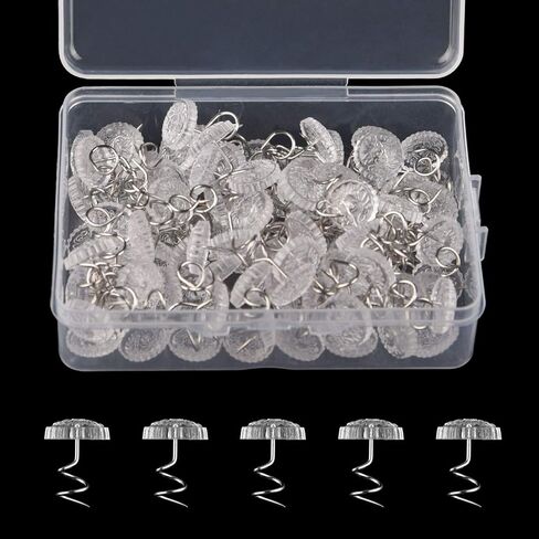 KUUQA 200 Pieces Twist Pins Clear Heads Bed Skirt Pins for Slipcovers and Bedskirts Decoration in Kuwait