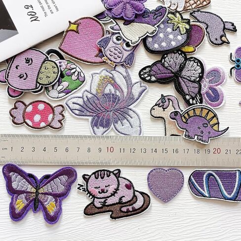 30pcs Blue Embroidered Iron on Patches Assorted Size DIY Patches Applique for Kids Clothing Jackets Jeans Pants Backpacks in Kuwait