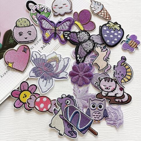 30pcs Blue Embroidered Iron on Patches Assorted Size DIY Patches Applique for Kids Clothing Jackets Jeans Pants Backpacks in Kuwait