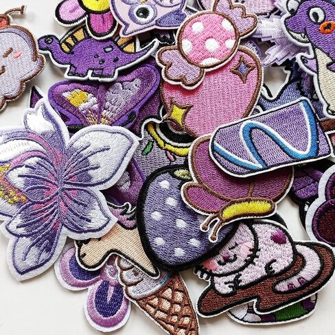 30pcs Blue Embroidered Iron on Patches Assorted Size DIY Patches Applique for Kids Clothing Jackets Jeans Pants Backpacks in Kuwait