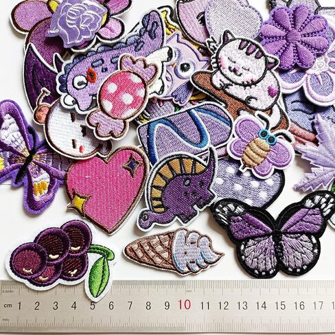 30pcs Blue Embroidered Iron on Patches Assorted Size DIY Patches Applique for Kids Clothing Jackets Jeans Pants Backpacks in Kuwait
