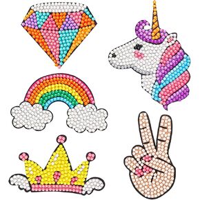 Yowamho Diamond Painting Kits for Kids - 5PCS Unicorn Series 5D Diamond Painting Stickers, Gem Painted by Numbers for Children and Adult Beginners, Best Gift Ideas. in Kuwait