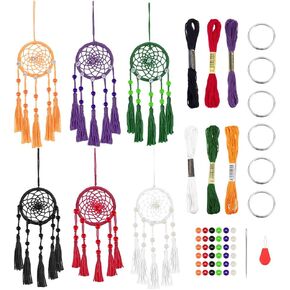 INFUNLY 3 Set DIY Dream Catcher Making Kit Make Your Own Dream Catcher Wind Dreamcatchers Rearview Mirror Dream Catcher for Cars Bedroom Decoration Wall Hanging Ornament