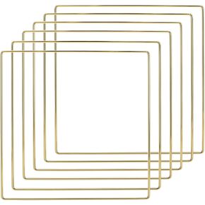 Worown 6 حزمة 8 بوصة مربعة معدنية الزهور هوب إكليل، حلقات الفضة الماسك حلم لعيد الميلاد DIY وإكليل الزفاف، حلم الماسك وMacrame الجدار شنقا الحرف in Kuwait