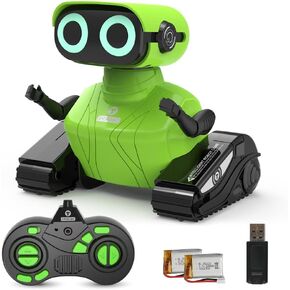 Kids Robot Toys, Rechargeable Remote Control Robot Toy with Touch Sense Recording Programming Music LED Eyes Dance Moves Flexible Head/Arms, RC Toys for Kids Boys Girls Age 3+ Birthday Gifts