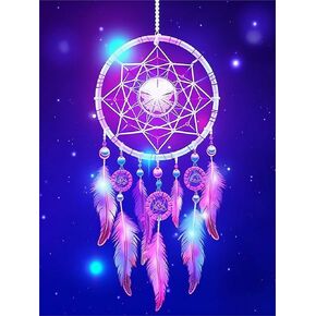 Rovepic 5D Diamond Painting Kits Dreamcatcher Starry Sky Round Full Drill, DIY Paint with Diamonds Art Colorful Crystal Rhinestone Cross Stitch for Home Office Wall Crafts Decorations 12×16 Inch in Kuwait