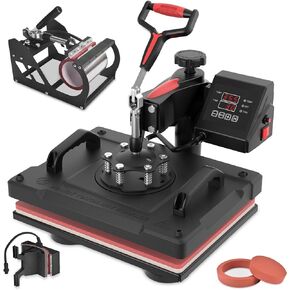 Seeutek Heat Press 5 in 1,12x15 بوصة آلة الضغط الحراري 360 درجة سوينغ بعيدا الرقمية تي شيرت آلة الضغط متعددة الوظائف نقل الحرارة التسامي التحرير والسرد للقمصان الأكواب قبعة لوحة غطاء in Kuwait
