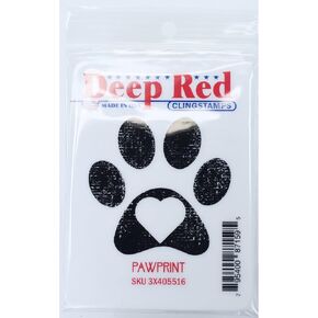 Deep Red Stamps Pawprint Rubber Cling Stamp 2 x 2 inches in Saudi Arabia