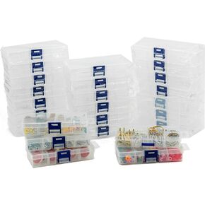 ELEMENT 115 25-Pack Small Plastic Storage Box Case Container with 8 Grid Dividers 2.45" x 5.2" x .97" for Beads, Tackle Box, Fishing Hooks, Bobs, Buttons, Jewelry Grid Size: 1.25" x 1.2" Party Favors in Saudi Arabia