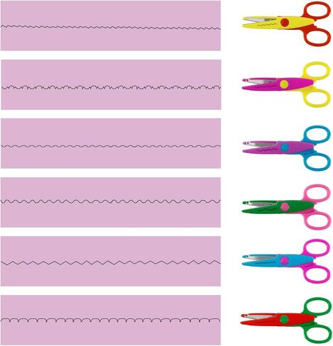 Katfort Circle Punch and Creative Scissors Set of 9, 6pcs Craft Scissors Decorative Edge Set and 3pcs Circle Hole Punch for Kids Adults, Decorative Edge Scissors for Scrapbooking, Crafts, School Work in Kuwait