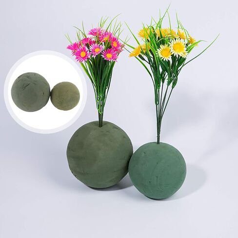 Yardwe 2pcs Floral Foam Ball Green Flower Foam Sphere Flower Mud Foam Florist Sponge Floral Arranging Supplies in Kuwait
