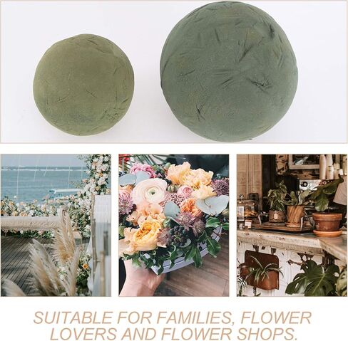 Yardwe 2pcs Floral Foam Ball Green Flower Foam Sphere Flower Mud Foam Florist Sponge Floral Arranging Supplies in Kuwait